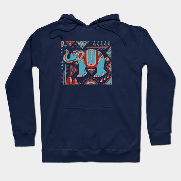 elephant motif Hoodie by art by Susmita